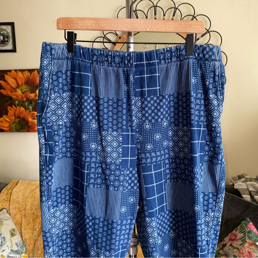 Patchwork Sport Knit Capri Pull On Cropped Pants … - image 3